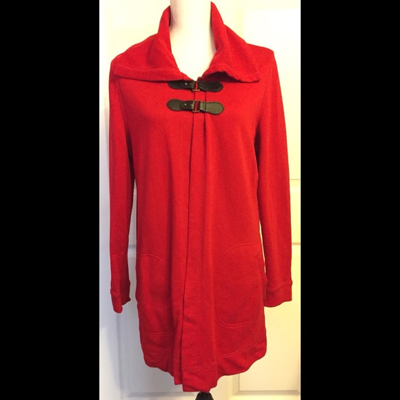 Chaps Denim Knit Jacket Cape - Picture 5 of 5